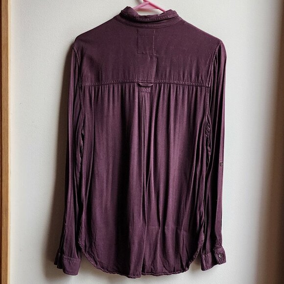 American Eagle Outfitters Purple "Boyfriend Fit" Button Down Shirt Size Medium - Picture 13 of 16
